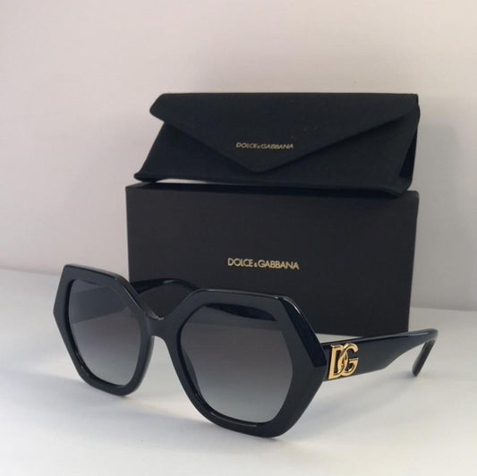 New Authentic Dolce and Gabbana Gradient Black Irregular Ladies Sunglasses DG440