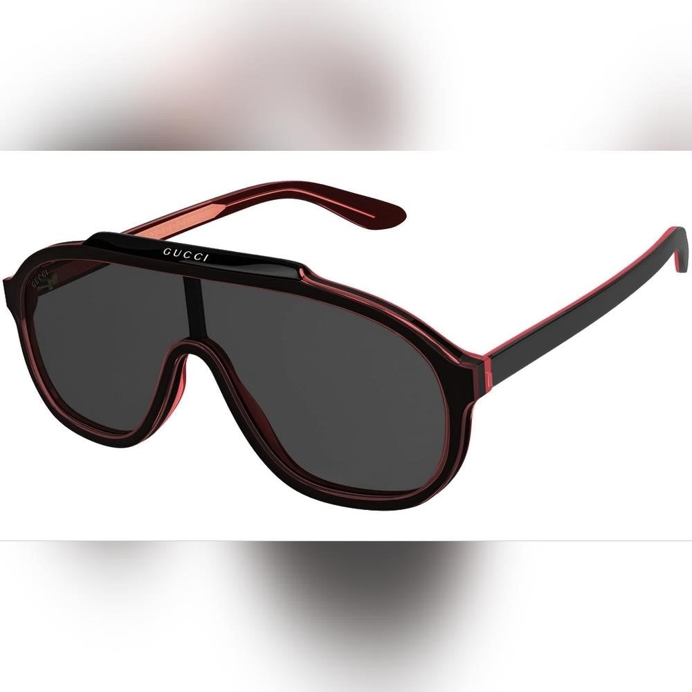 GG1038S 001 red black Seasonal Iconsunglasses with shiny trilayer trasparent red