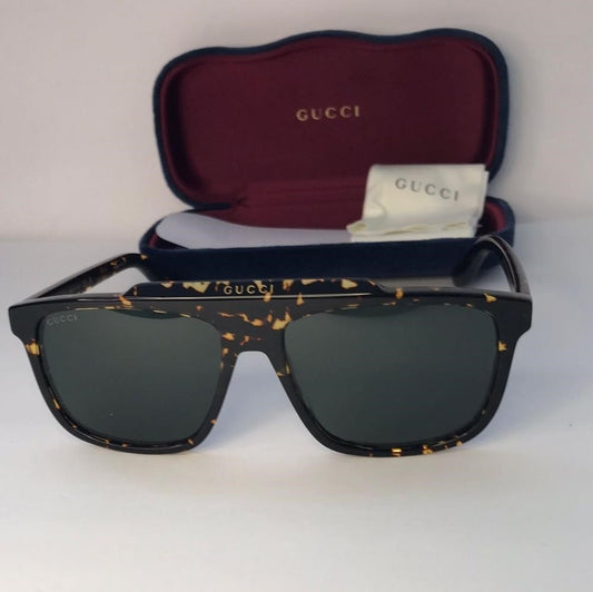 New Original Gucci GG1039S Havana tortoise square-frame sunglasses