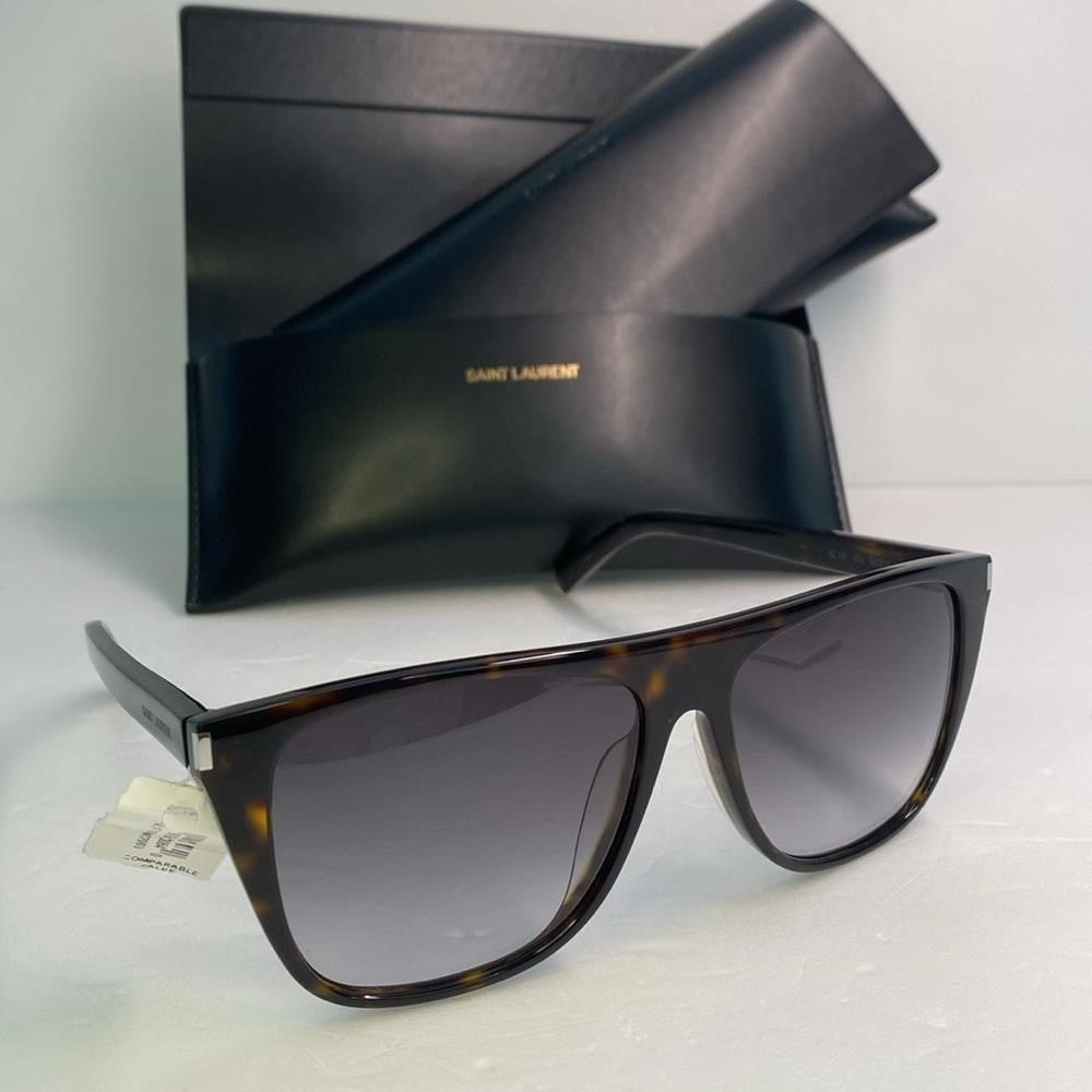 New 💯 Original SAINT LAURENT  Acetate Flat Top SL1 Sunglasses Tortoise