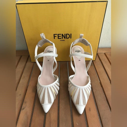 💯 Original  FENDI Colibri Lite Mixed Media Pump size 36.5