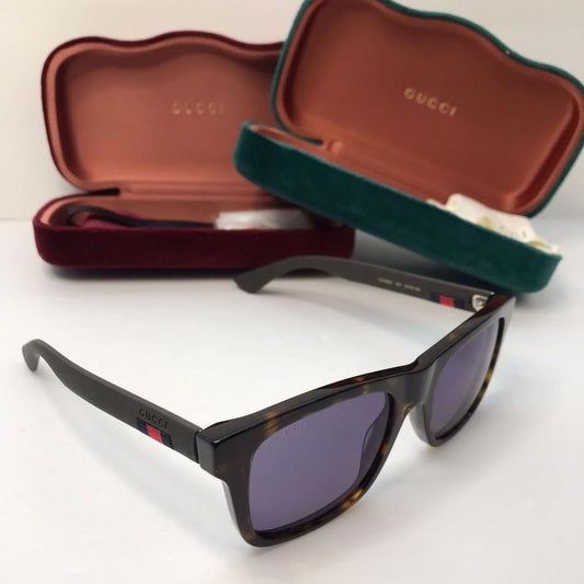 💯 original  Gucci Grey/Brown Havana GG0008S Square Sunglasses