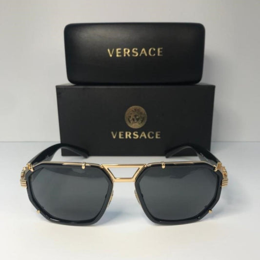 💯 Original VERSACE VE2228 100287 Dark Gray Irregular Men's Sunglasses