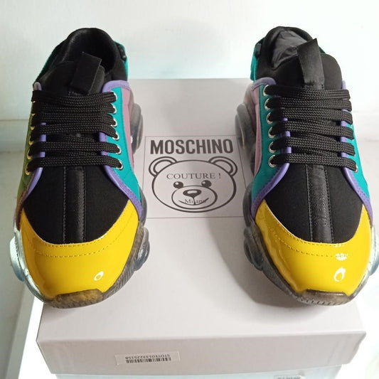 New MOSCHINOTeddy Mix Media Chunky Sneakers From the Teddy Collection