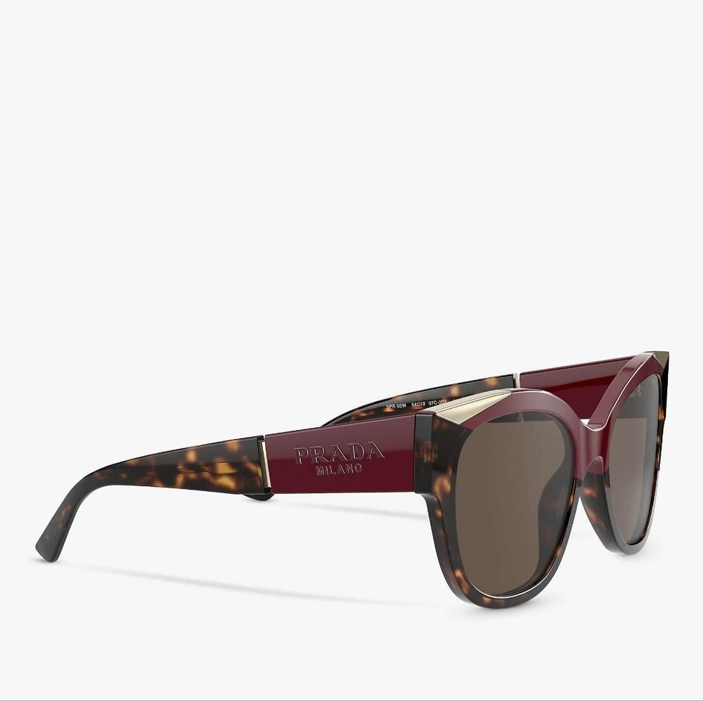 💯 - Authentic New Prada PR 02WS Women's Pillow Sunglasses, Cherry/Dark Havana