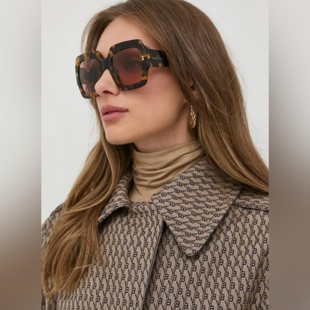 New - 💯 Original GUCCISquare Sunglasses GG1111S Havana