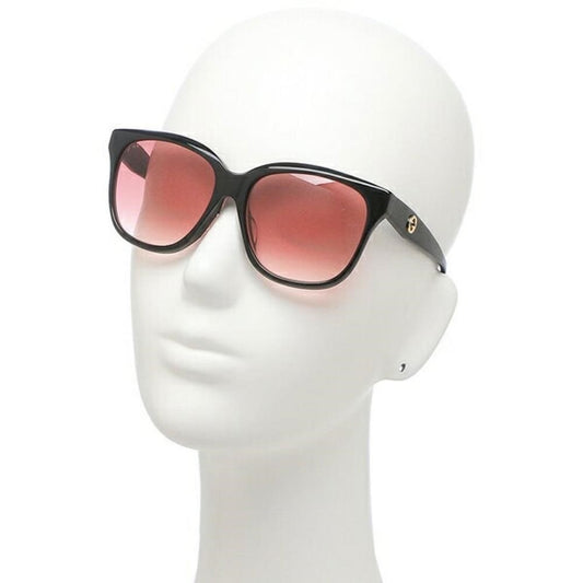 💯 - New- Gucci Sunglasses Women's GG0800SA 002 Black/Red Gradient Lenses 56mm