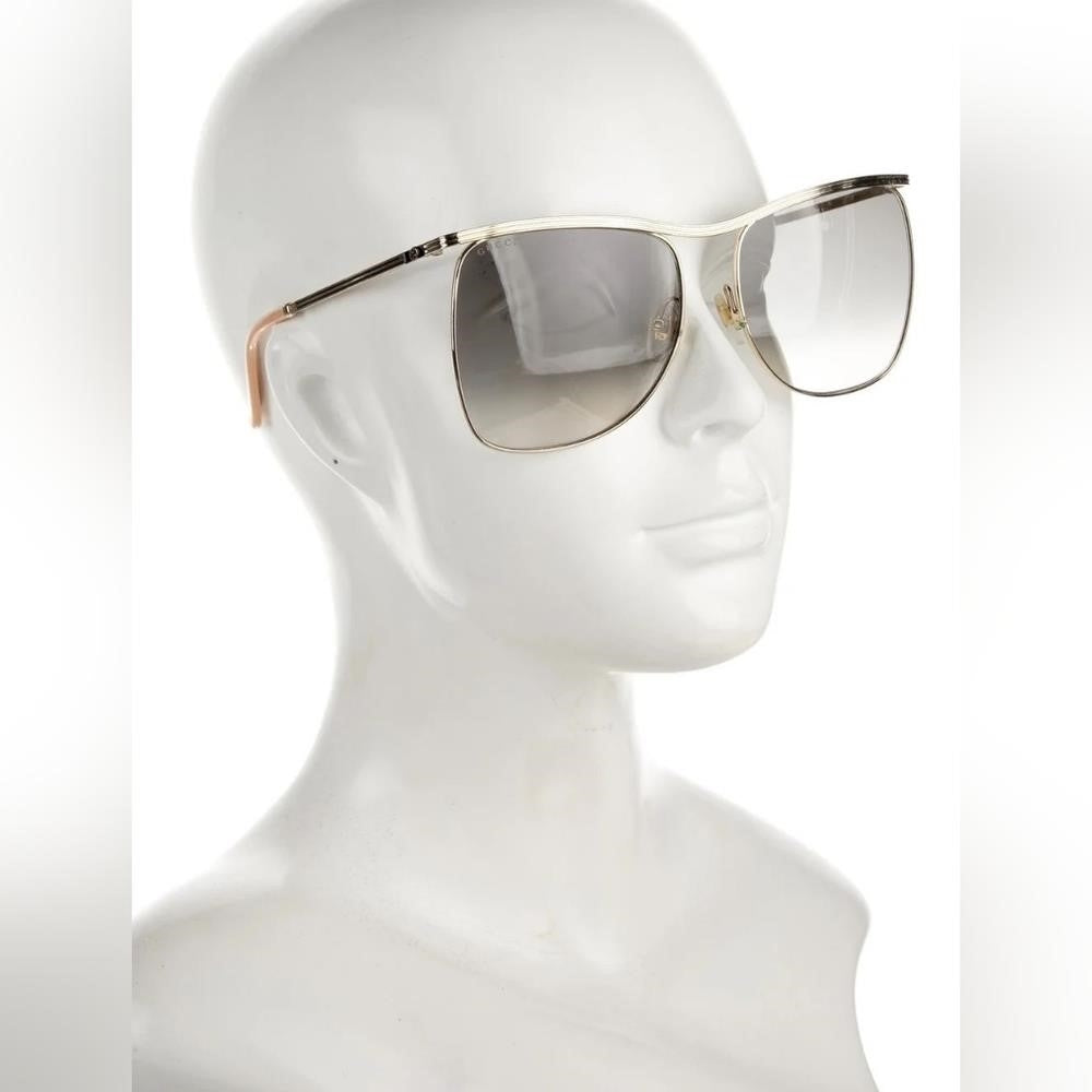 💯 Original GucciGucci Black/Gold Gradient GG0820S Square Sunglasses