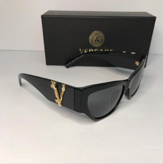 💯Original Versace VE4383 GB1/81 Sunglasses Women's Polarized Lens Cat Eye