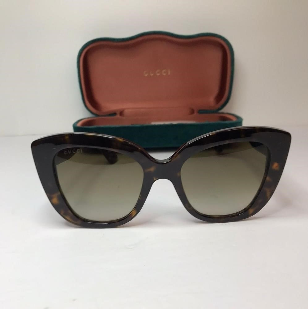 💯 Original Gucci Light Brown Butterfly Ladies Sunglasses GG0327S 002