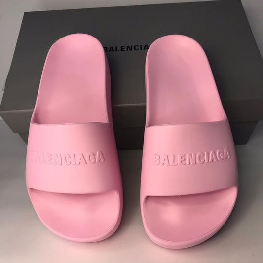 💯 - New Original Balenciaga pink Logo Platform Slide Sandal