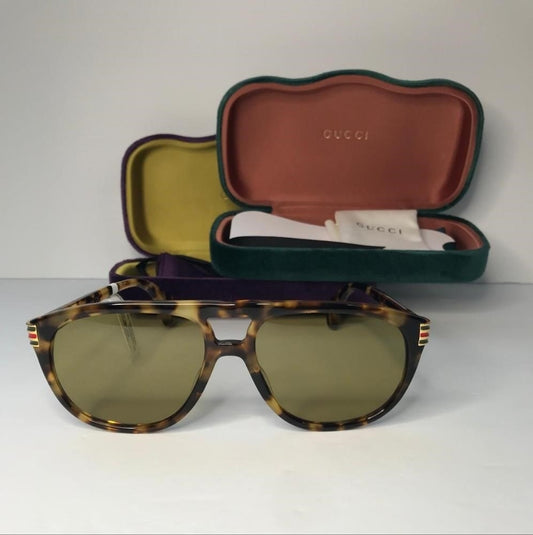 💯 ORIGINAL  GUCCI GG0525S 004 Aviator Tinted Sunglasses