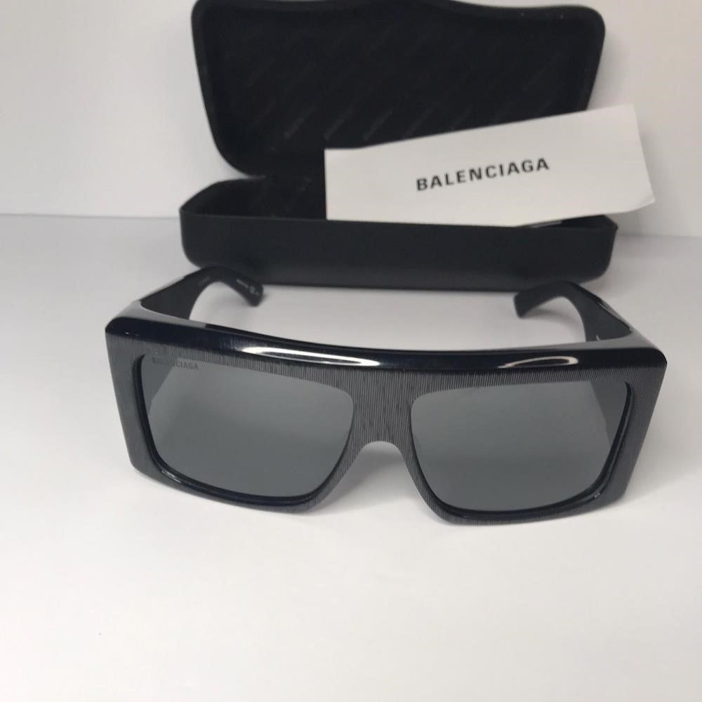 💯 Original Balenciaga Black BB0002S Shield Sunglasses