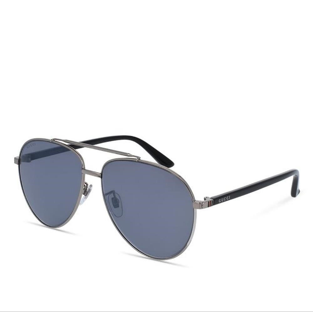 New 💯 Original Gucci Blue Pilot Unisex Sunglasses GG0043SA 001 61.