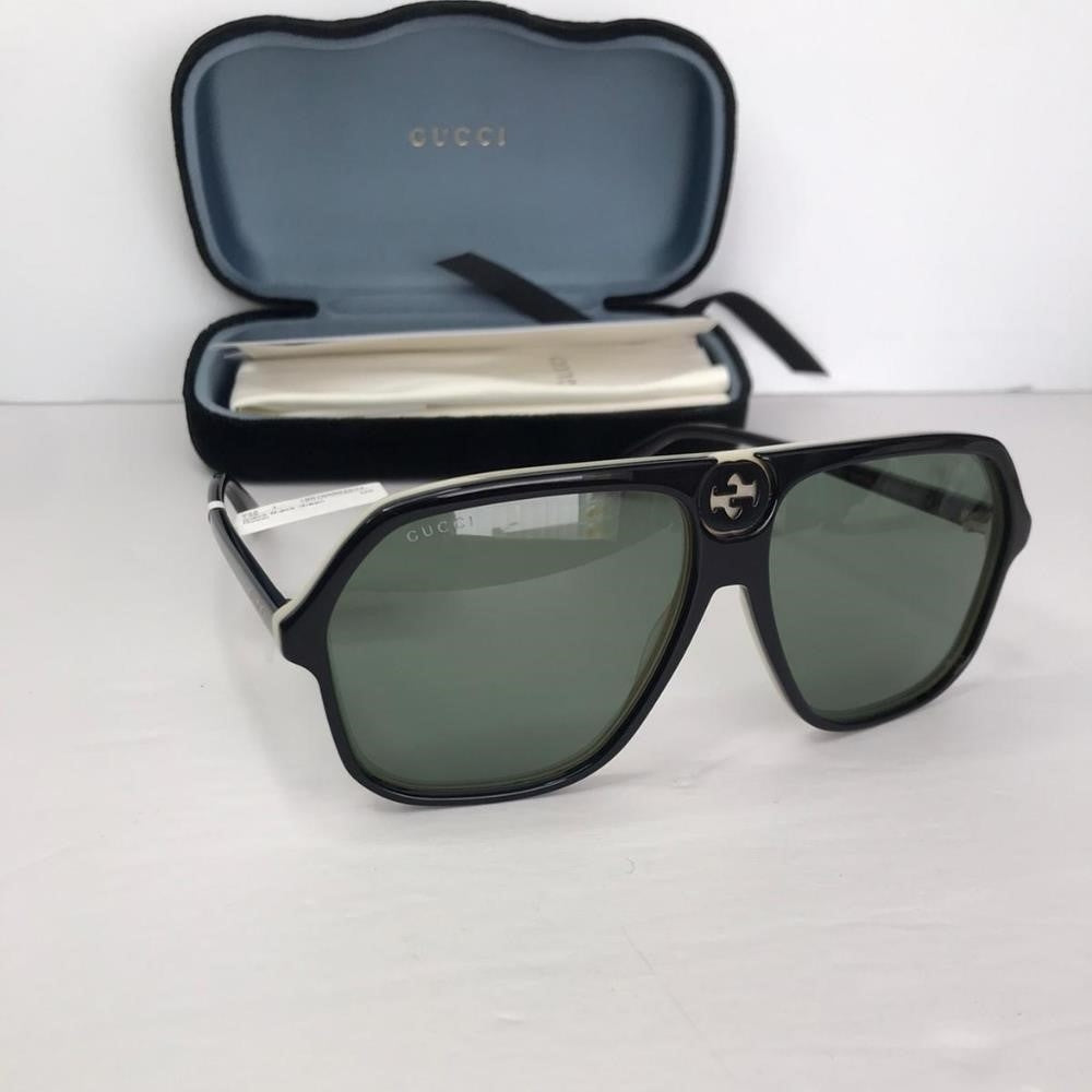 Gucci Gg0734s 004 Square Aviator Negro Acetato Original