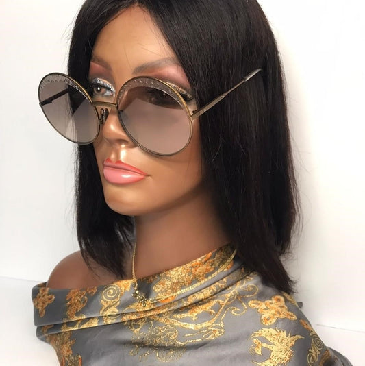 💯 - Authentic New BOTTEGA VENETASatinized metal over round sunglasses