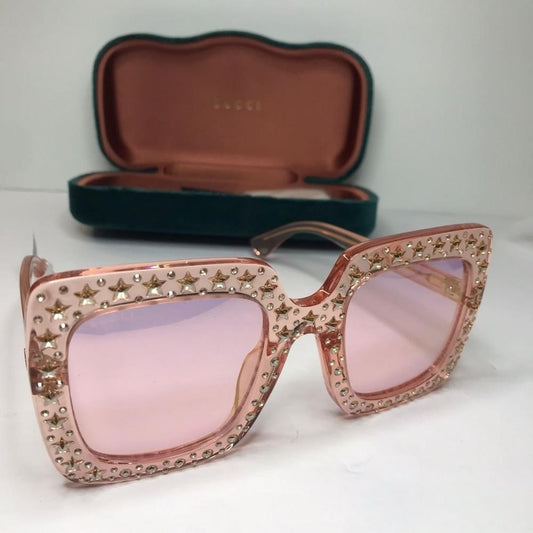 💯 Original GUCCI GG0148S 007 53  GG0148 53 mm Pink Sunglasses