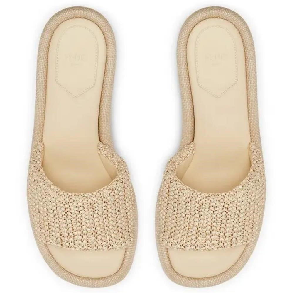 New 💯 Original FENDI RAFFIA MULES 60mm Slide Sandals