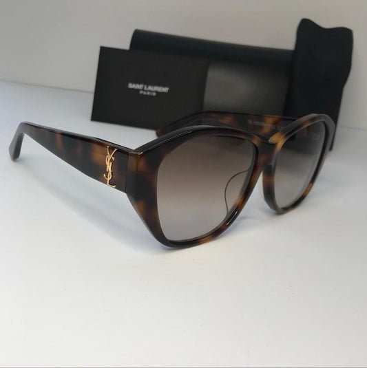 💯 Original SAINT LAURENTSL M8/FN Sunglasses Tortoise