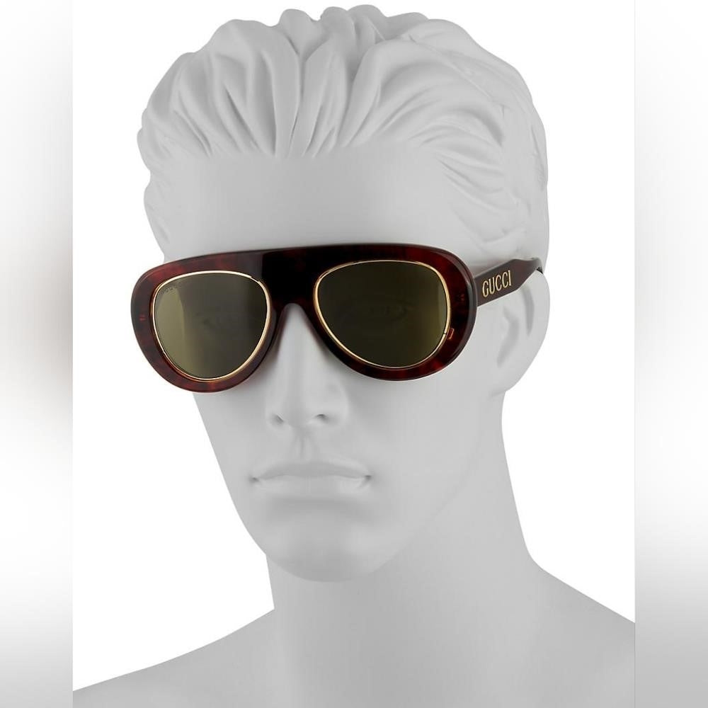 💯 New Original GUCCIAcetate Oversize Sunglasses GG1152S Tortoise