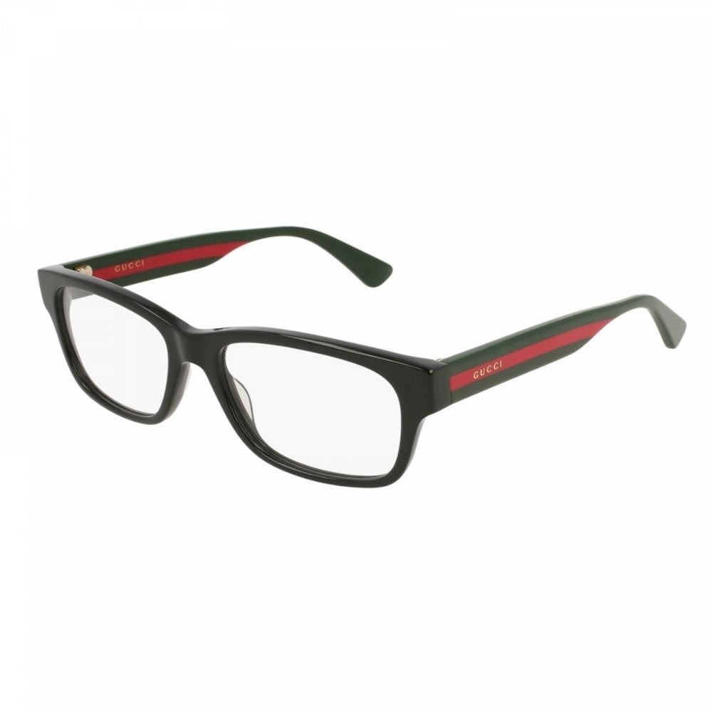 Gucci Eyeglasses Urban GG0343O GG/0343O 007 Black/Green/Red Optical Frame