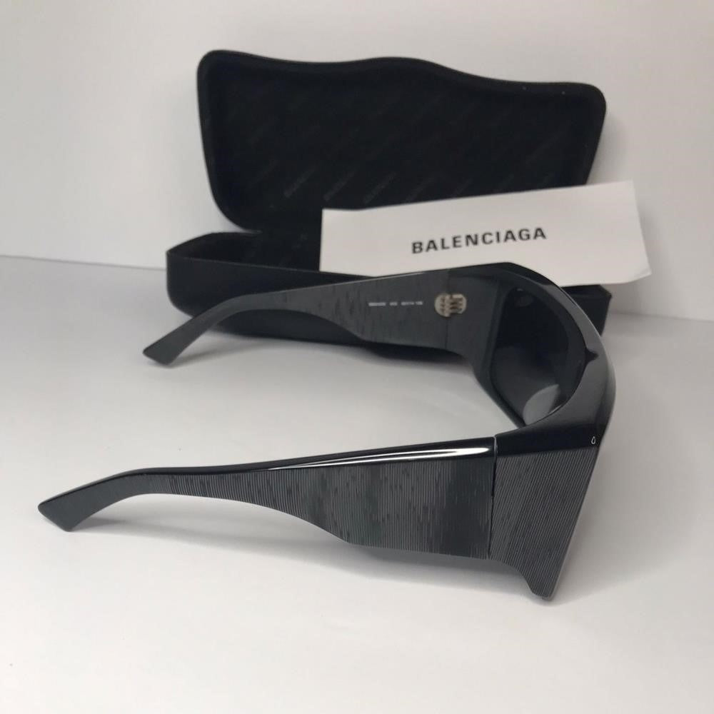 💯 Original Balenciaga Black BB0002S Shield Sunglasses