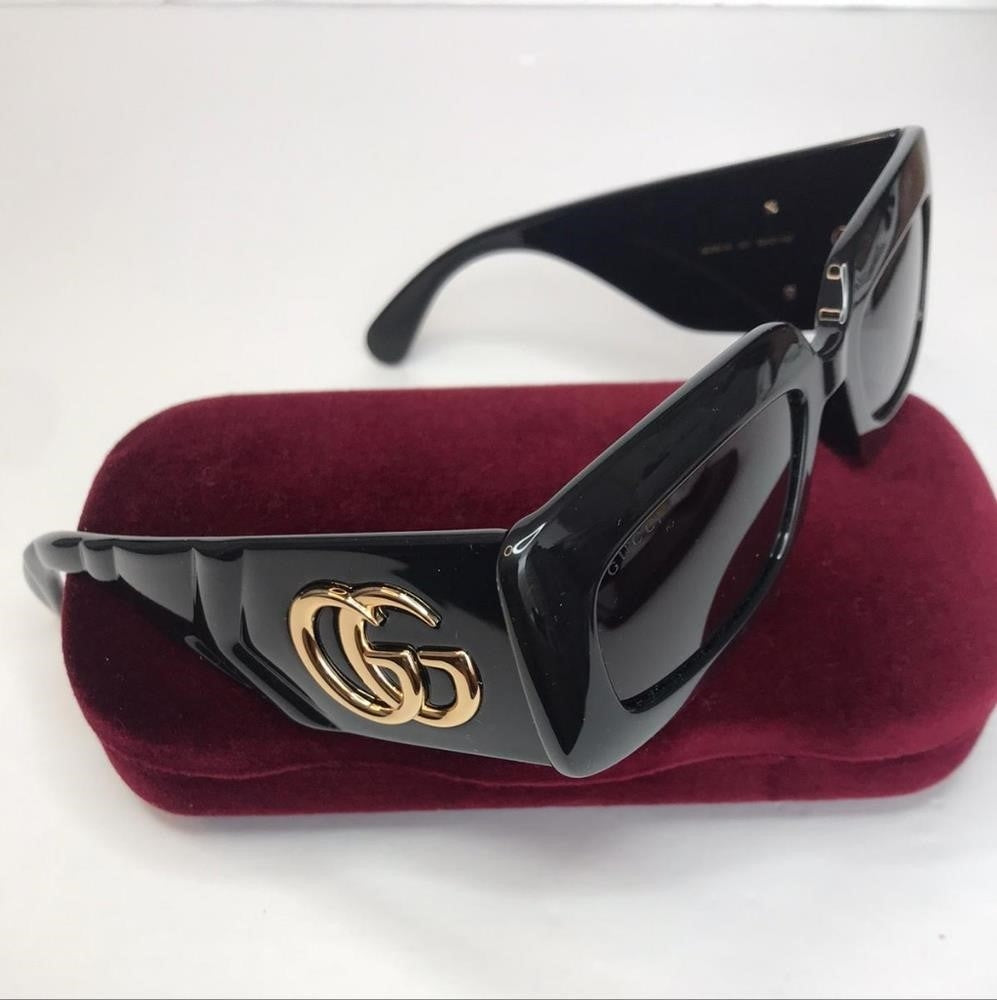 💯 - Authentic New Gucci GG0811S 001 Black / Grey Lenses