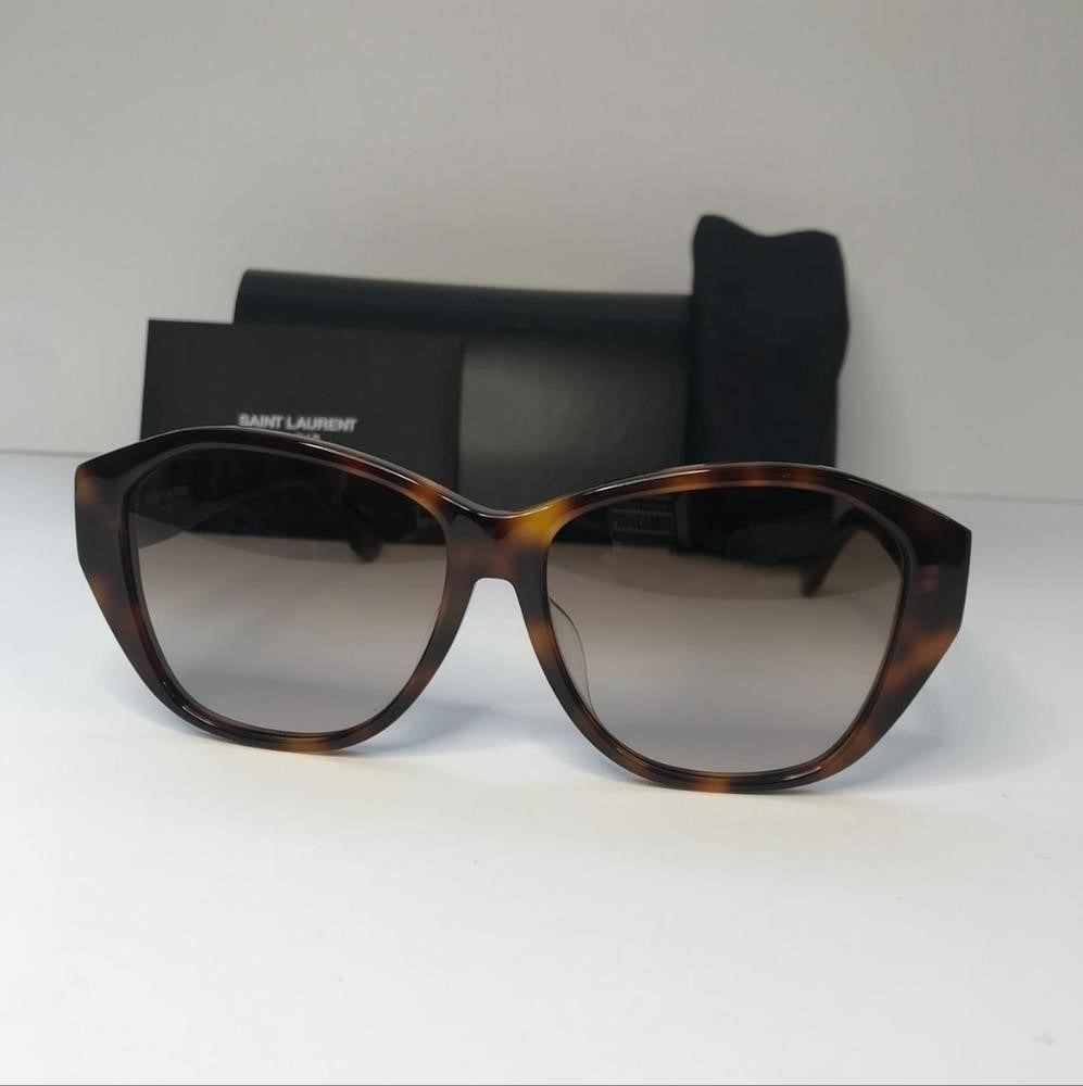 💯 Original SAINT LAURENTSL M8/FN Sunglasses Tortoise