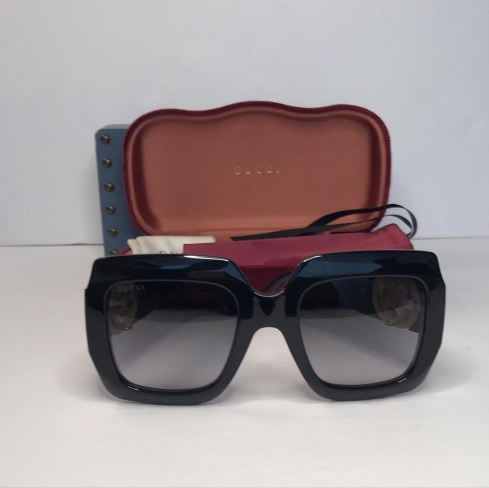 💯- Authentic New GUCCIGG1022S 001 Black /Gold Sunglasses