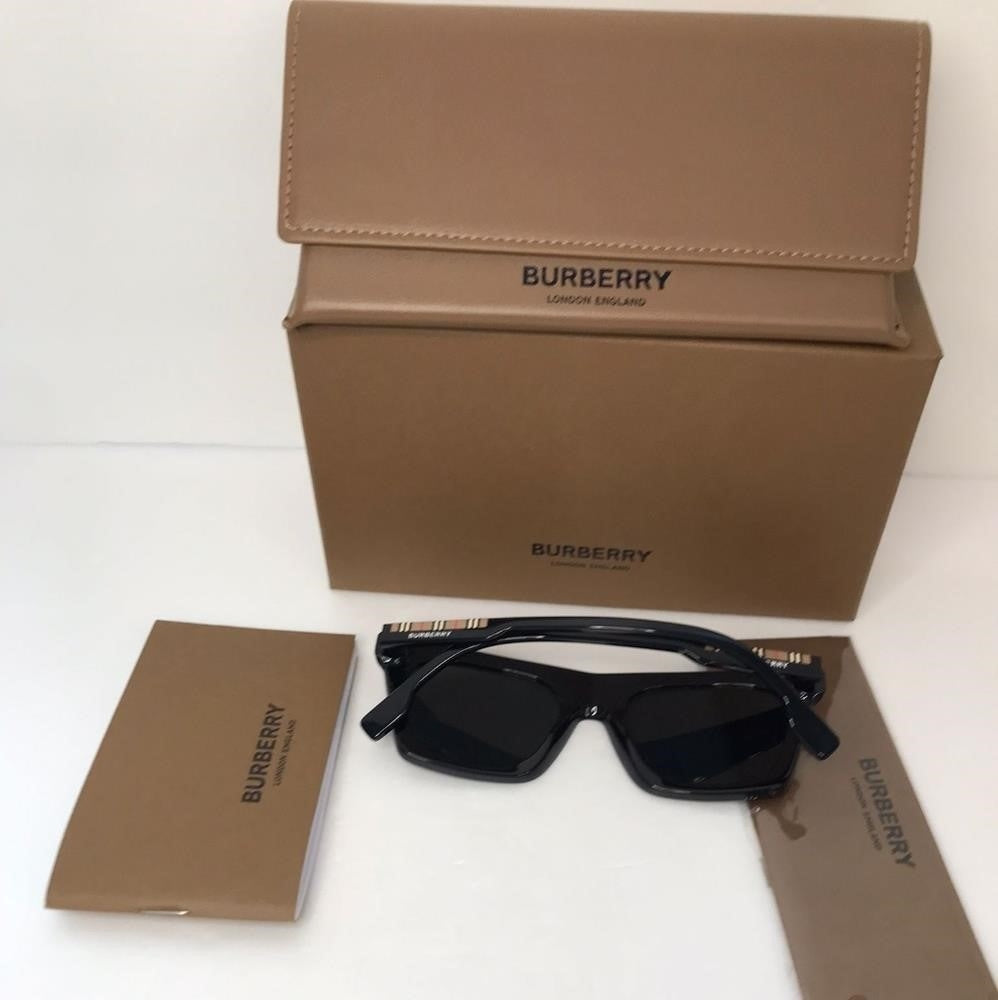 💯 original Burberry Camron Grey Rectangular Men's Sunglasses BE4318 300187 51