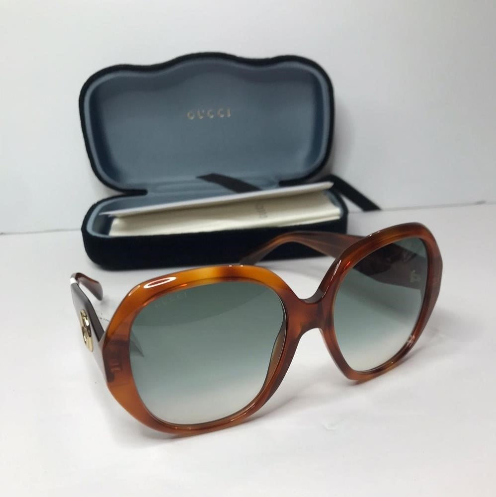 New - 💯  Original Gucci Grey Gradient Geometric Ladies Sunglasses GG0796S-003