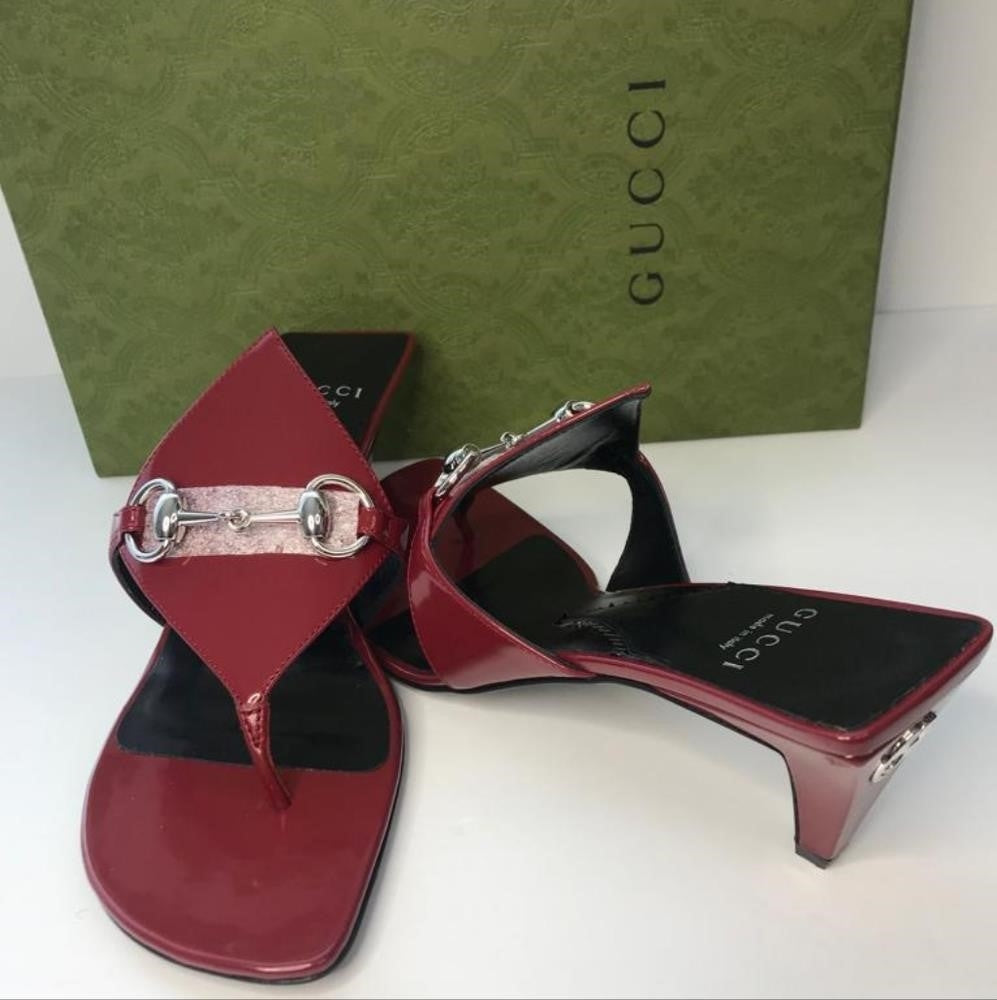 New 💯 Original GucciMariame Leather Bit Thong Sandals