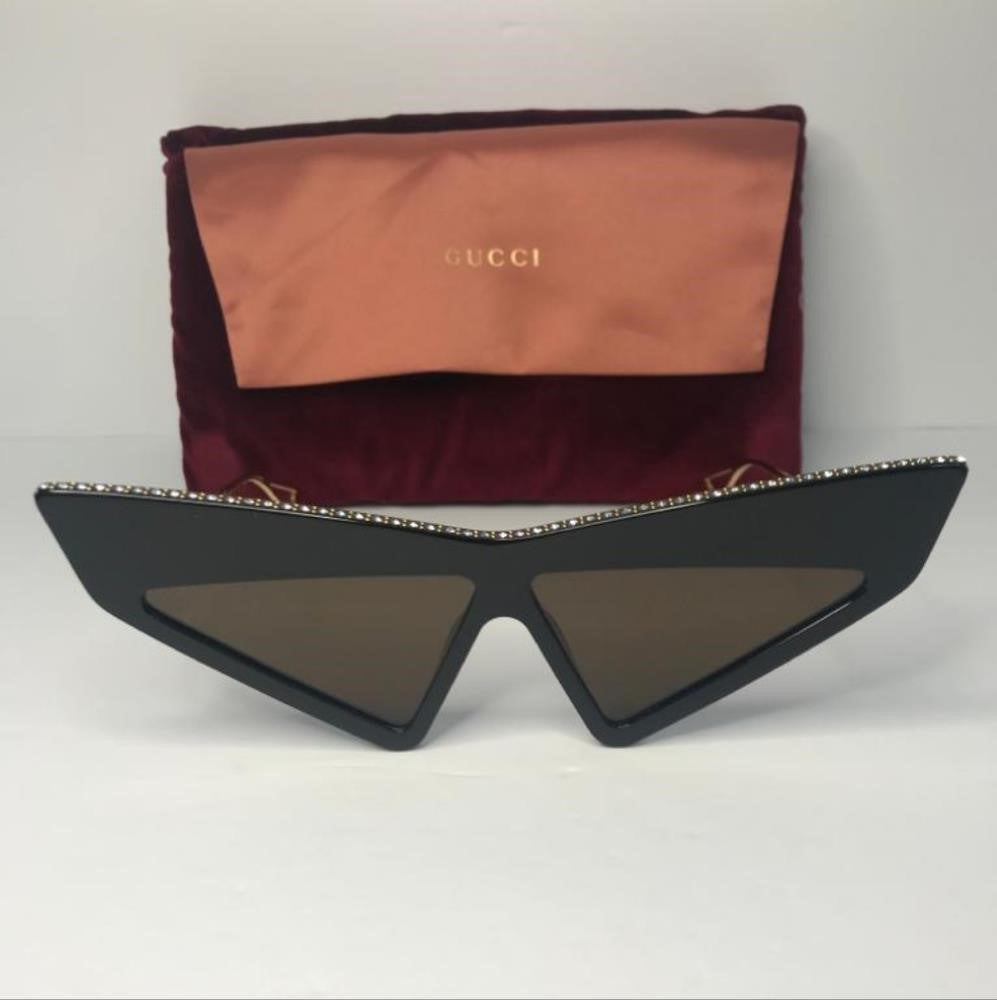 New Authentic 💯Gucci Brown Geometric Ladies Sunglasses GG0430S 002