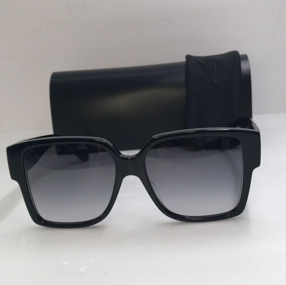 Saint Laurent Acetate Flat Top Sunglasses SL M9 002 Black