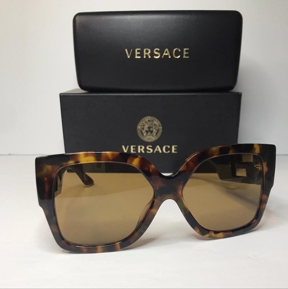 Authentic New Versace Sunglasses Women's 4402 5119/73 Havana-Gold/Bronze 59mm