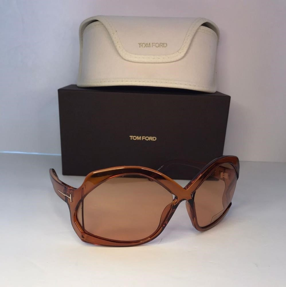 New - 💯 Original  Tom Ford Brown Oversized Ladies Sunglasses FT0903 48E 68