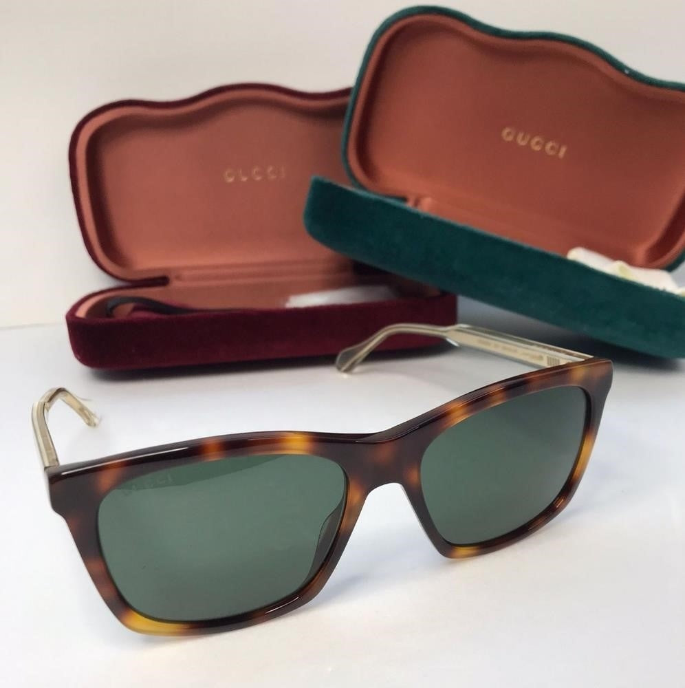 New - 💯 original  Gucci Green Rectangular Men's Sunglasses GG0558S 003