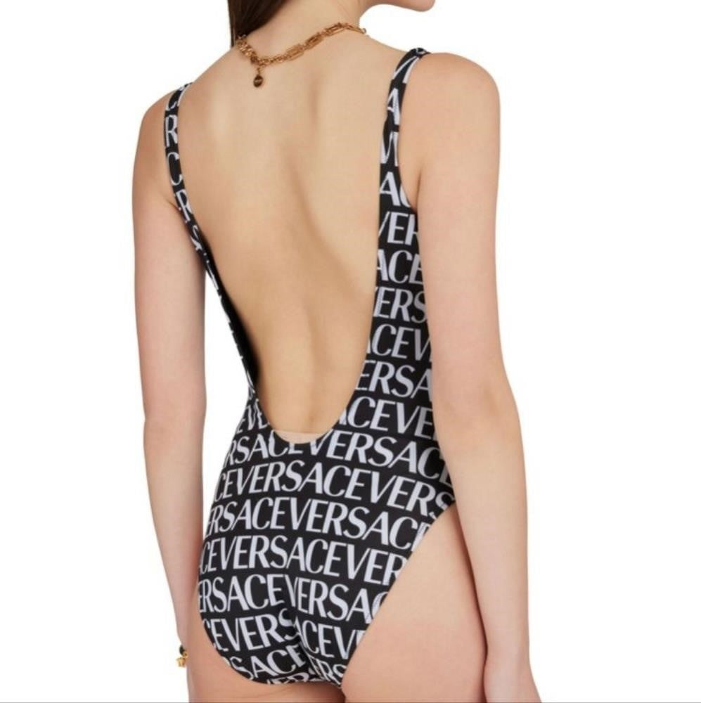 New Authentic Versace Logo One- Piece Swimsuit