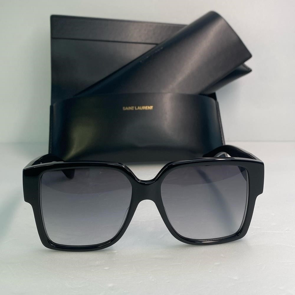 New Authentic SAINT LAURENT  Square SL M9 Black Sunglasses