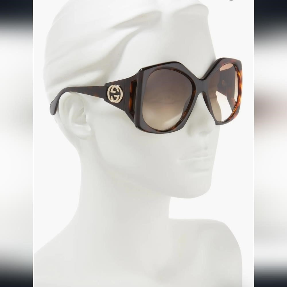 💯 original  New Gucci OVERSIZED   HAVANA BROWN Sunglasses, GG0875S-002-62