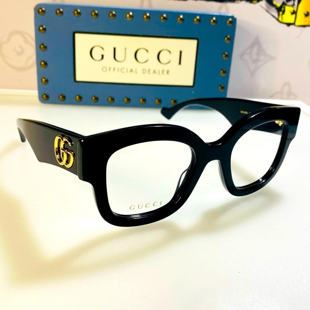 New Gucci Demo Square Ladies Optical Frames Eyeglasses GG1554O 001 49