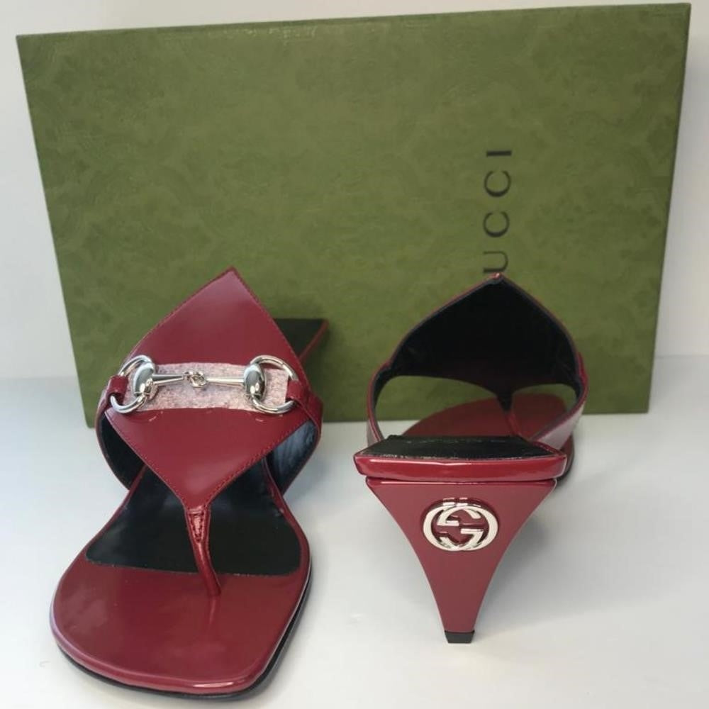 Ship same day- New 💯 Original GucciMariame Leather Bit Thong Sandals