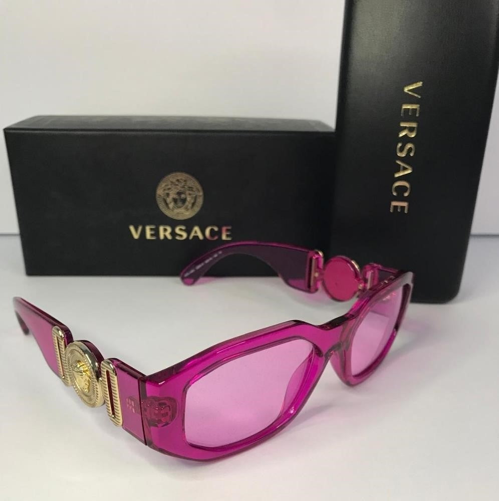 New Authentic Versace Pink Geometric Unisex Sunglasses VE4361 5334/5 53.