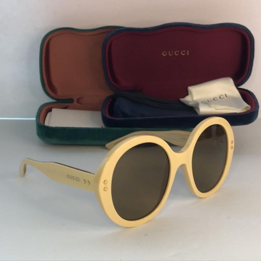 💯 Oginal New GUCCIGG1081S Round-Frame Acetate Sunglasses