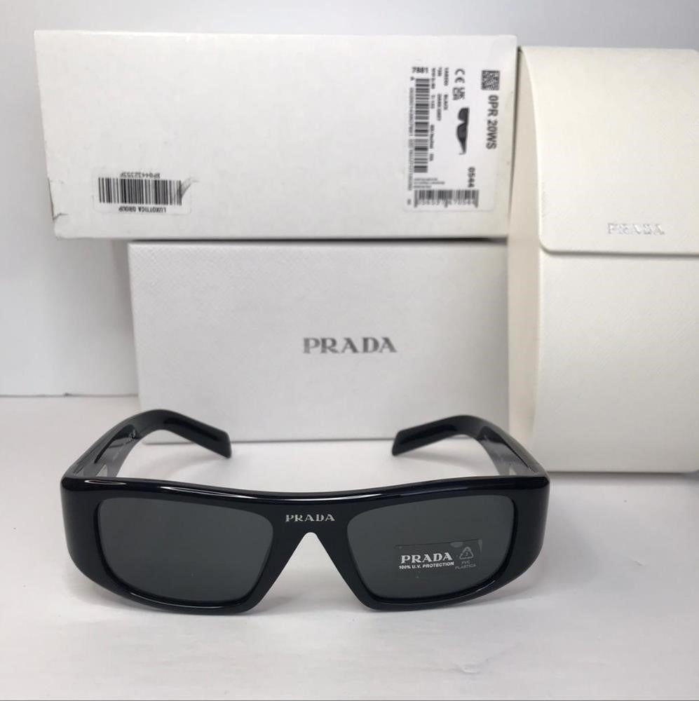 Authentic New Prada Eyewear Women's 0PR 20WS Sunglasses in Black | FW23/24