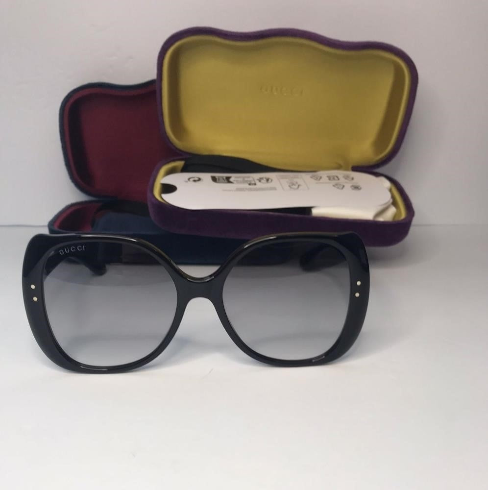 💯 Authentic Gucci Sunglasses GG0472S 001 Black Light Gray Gradient