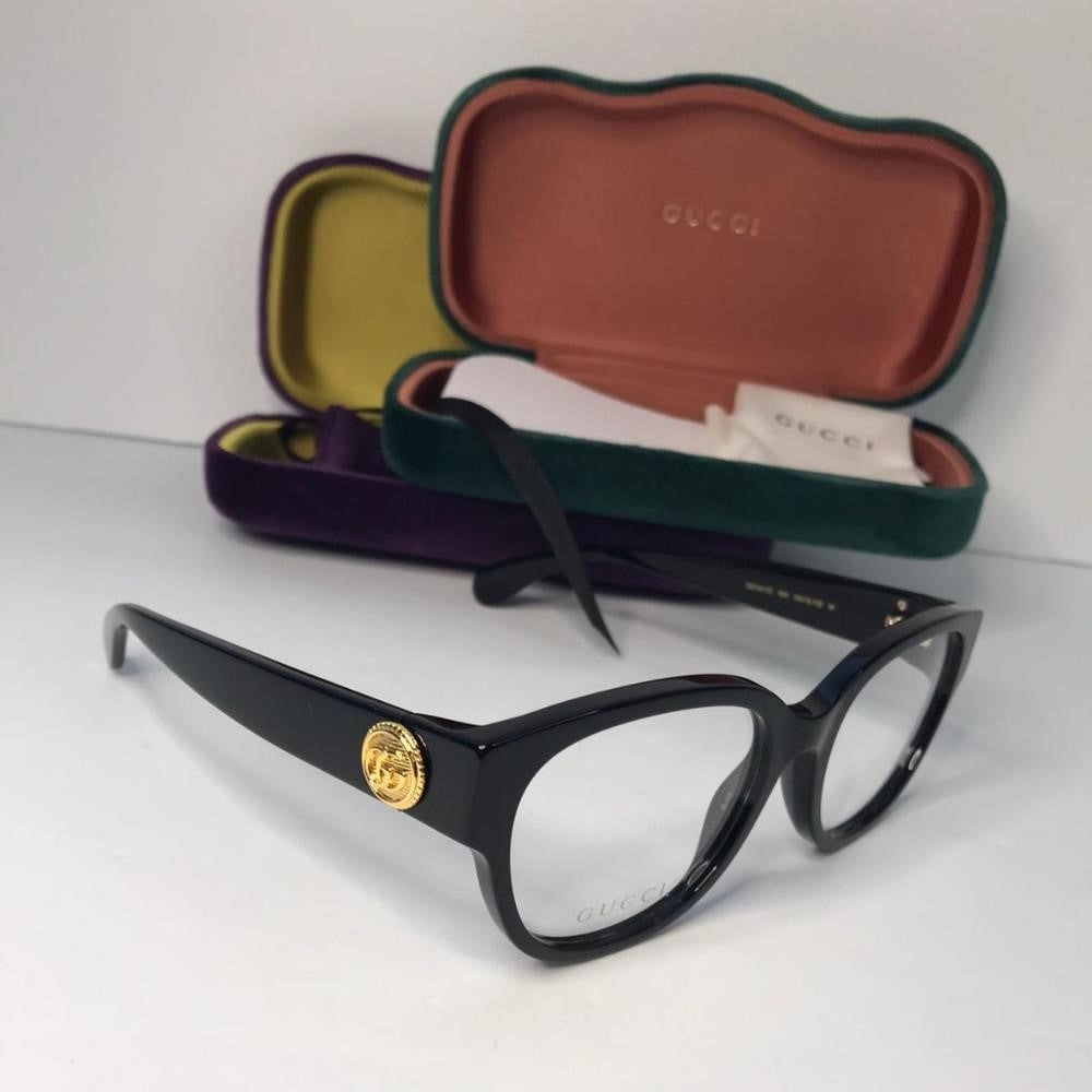 New 💯 Authentic GUCCI GG1411O EYEGLASSES004 Black/Gold