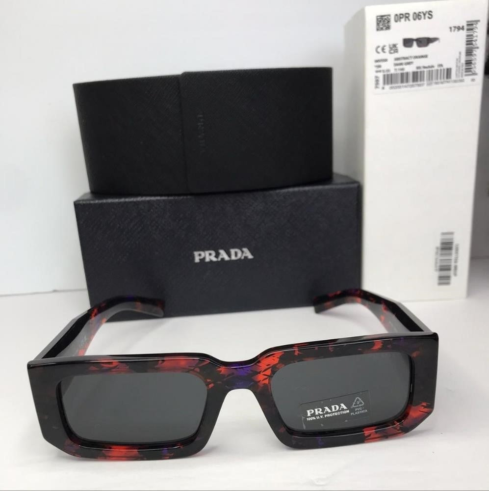 💯 - Authentic New PRADA 06YS 06V5S0 Abstract Orange Dark Grey