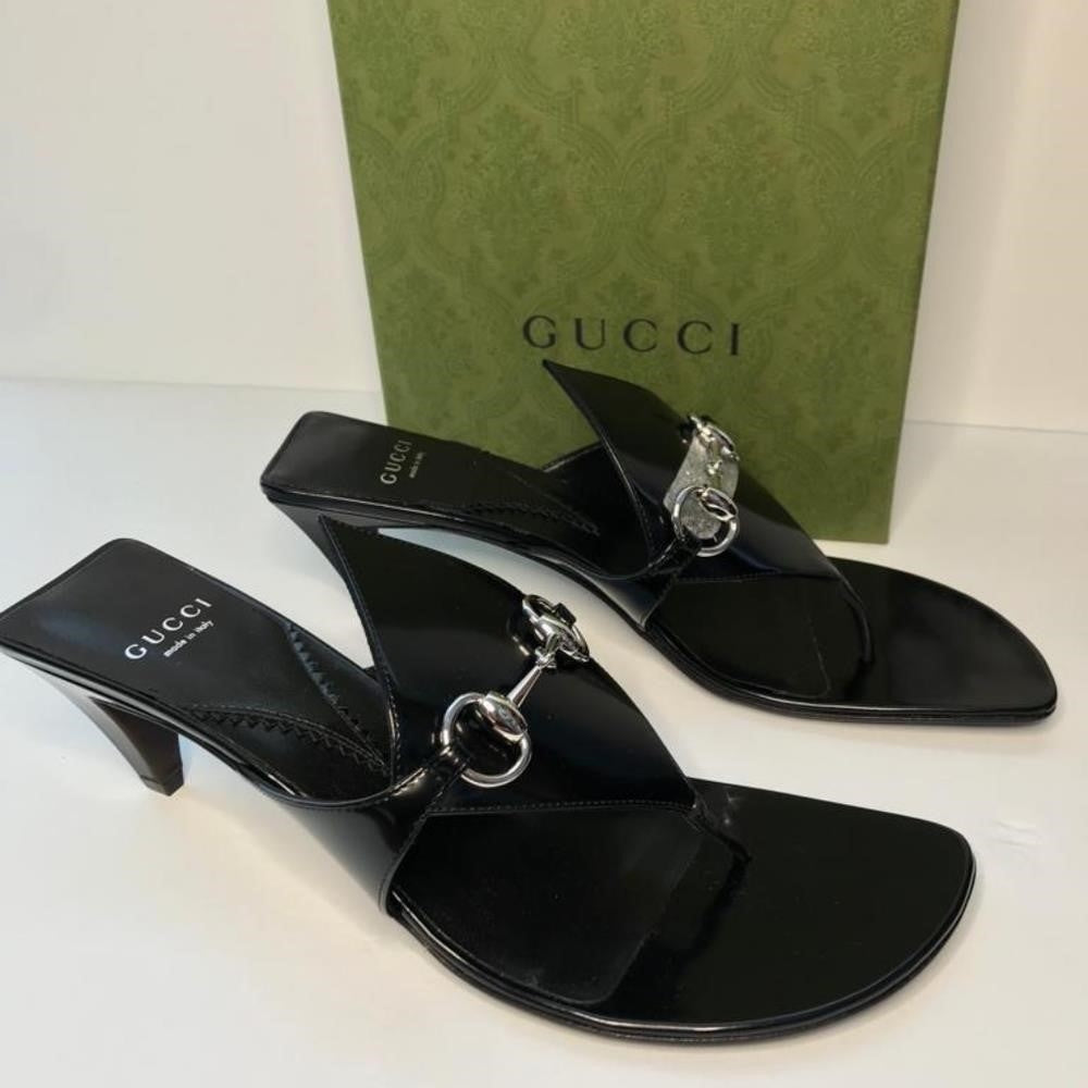 New 💯 Original GUCCIMariame Leather Bit Thong Sandals