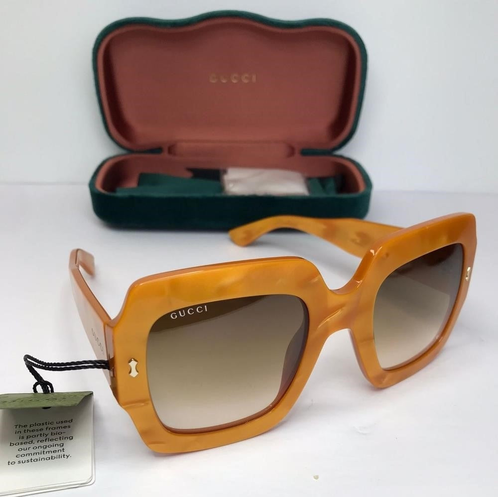 New- 💯 Original GUCCI Brown Gradient Square Ladies SunglassesItem GG1111S 004